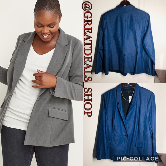 Lane Bryant Jackets & Blazers - LANE BRYANT BLUE BUTTON BLAZER